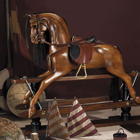 wooden victorian era rocking horse equine luxuries