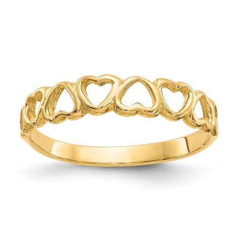 jewelryweb  yellow gold high polished heart band ring  grams