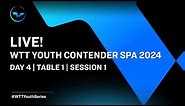 LIVE! | T1 | Day 4 | WTT Youth Contender Spa 2024 | Session 1