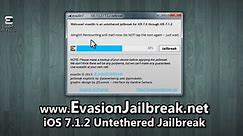 iOS 7.1.2 Evasion officiel Tutoriel complet Jailbreak Untethered iPhone, iPad iPod Touch