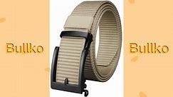 Bullko Mens Web Nylon Adjustable Slide Click Belts for Men