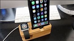 Olixar Bamboo Apple Watch and iPhone Stand/Dock Review!