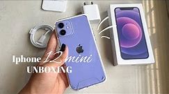 UNBOXING 🍎iPhone 12 mini purple, set up, accessories.AESTHETIC💜