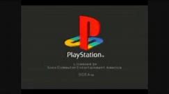 first ps1 / Playstation 1 start up introscreen for Pal version gray playstation 1 console