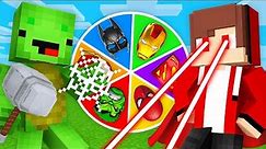 The Roulette of SUPER HERO with JJ and Mikey in Minecraft! - Maizen Challenge