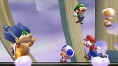 New Super Mario Bros U - All Bosses (4 Players)