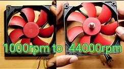 Super high speed fan from 12v brushless fan