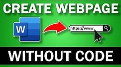 How to Create a Webpage using Microsoft Word