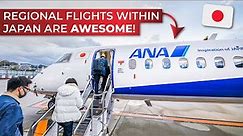 Even 1h domestic flights in Japan are exciting! | ALL NIPPON AIRWAYS Dash 8 Q400 Fukuoka to Osaka