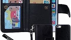 Urvoix for iPhone SE Case, Wallet Leather Flip Card Holder Case, 2 in 1 Detachable Magnetic Back Cover for Apple iPhone SE 5 5S