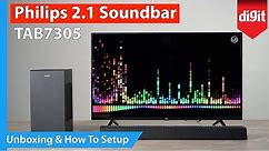 Philips TAB7305 2.1 soundbar Unboxing and how to set up