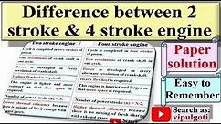 Difference between two stroke and four stroke engine|two stroke engine vs four stroke engine