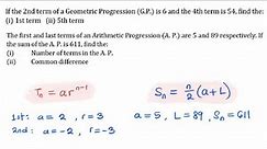 Sequence and Series - AP and GP Solved Examples