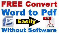 How to Convert Word to PDF Without Software for FREE (word to pdf free conversion )