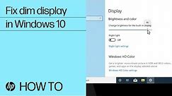 Fix a Dim Display on HP Laptops with Windows 10 | HP Computers | HP Support