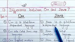 Difference between C++ and Java | C++ vs Java | Learn Coding
