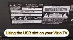 USING THE USB SLOT ON YOUR VIZIO SMART TV