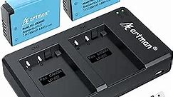 Artman 2-Pack LP-E17 Batteries and Rapid Dual USB Charger for Canon EOS R50 RP R10 R8,Rebel T8i, T7i, T6i, T6s, SL2, SL3, EOS M3, M5, M6, EOS 200D, 77D, 750D, 760D, 800D, 8000D, Digital SLR Camera