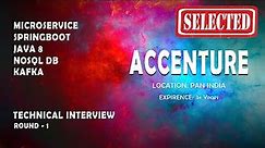 SELECTED | Accenture | Java microservice springboot real time interview | Real time interview