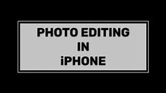 Photo Editing in iPhone - Tutorial #shorts