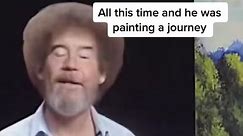 Anyone else just think Bob Ross was painting pretty much the same scene over and over again? #bobross #artistsoftiktok #wholesomeplottwist