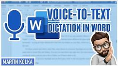 How to Use Dictation in Word