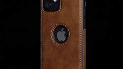 USLOGAN Vegan Leather Phone Case for iPhone 12 & 12 Pro Luxury Elegant Vintage Slim Phone Cover 5G (2020) 6.1” (Brown)