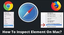 How to use Inspect Element on MacBook Pro using the Safari browser