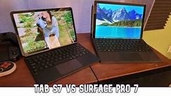 Surface Pro 7 vs Galaxy Tab s7 Dex Mode