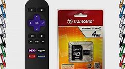 Latest Roku Remote with 4 Channel Shortcuts   Free 4gb Microsd Card [Works with All Roku Players: