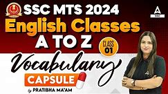 SSC MTS 2024 | SSC MTS English Classes | Vocabulary For SSC MTS by Pratibha Mam | Class 1