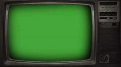 Old TV template green screen
