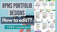 RPMS Portfolio Designs | HOW TO EDIT | + FREE TEMPLATES