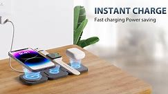Gift 🎁 X55 Fast #Wireless Charger, #Magnetic Foldable 3 in 1 Charging Station for #iPhone 15/14/13