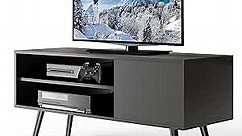 Cozy Castle TV Stand for 50 Inch TV, Modern TV Console with Shelves for Living Room Bedroom, Black Entertainment Center for Flat Screen TV, Wood TV Stand for TVs up to 50", 43.3 inch