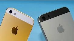 First Look iPhone 5S Gold Champagne VS iPhone 5C and iPhone 5 Black Slate and White