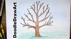 How To Draw A Tree Without Leaves - Easy Drawing Tutorial for Beginners!