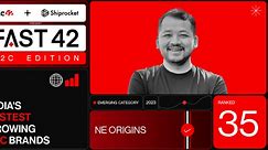 NE Origins Has Ranked 35th On Inc42's Fast42 D2C Edition 2023