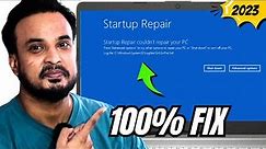 ✅How To Fix Startup Repair Couldn’t Repair Your PC In Windows 10/11