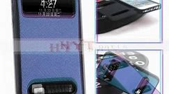 Hytparts.com-Elegant Plastic Folio Flip Stand Case With Caller ID Window For iPhone 5