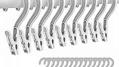 24pcs Laundry Hooks Clip Plastic Clothes Hangers Pins Super Strong Hanger Clips for Bathroom Travel Portable,White