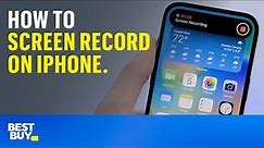 How to screen record on iPhone. Tech Tips from Best Buy.