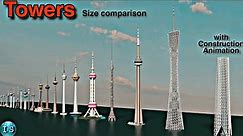 World's tallest towers | Towers size comparison with construction | 3D animation | #trending