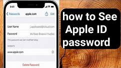 How to see apple id password/View apple id password
