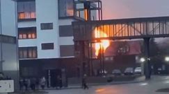 Watch: Missile slams into airport as invasion of Ukraine begins