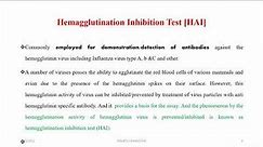 Hemagglutination And Hemagglutination Inhibition Test