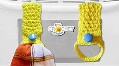 Tea Towel Holder Crochet Pattern & Tutorial - Moss Stitch