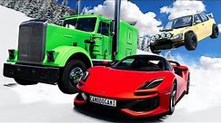 We Raced The FASTEST CARS on a DESTRUCTIVE Ski Slope in BeamNG Drive Mods!