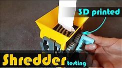 3D Printed Mini Shredder with gears - Let's try to shred paper