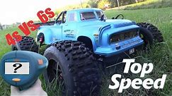 Arrma Notorious Stock Top Speed 4s Vs 6S Pavement and Grass, RC Speed Run Review